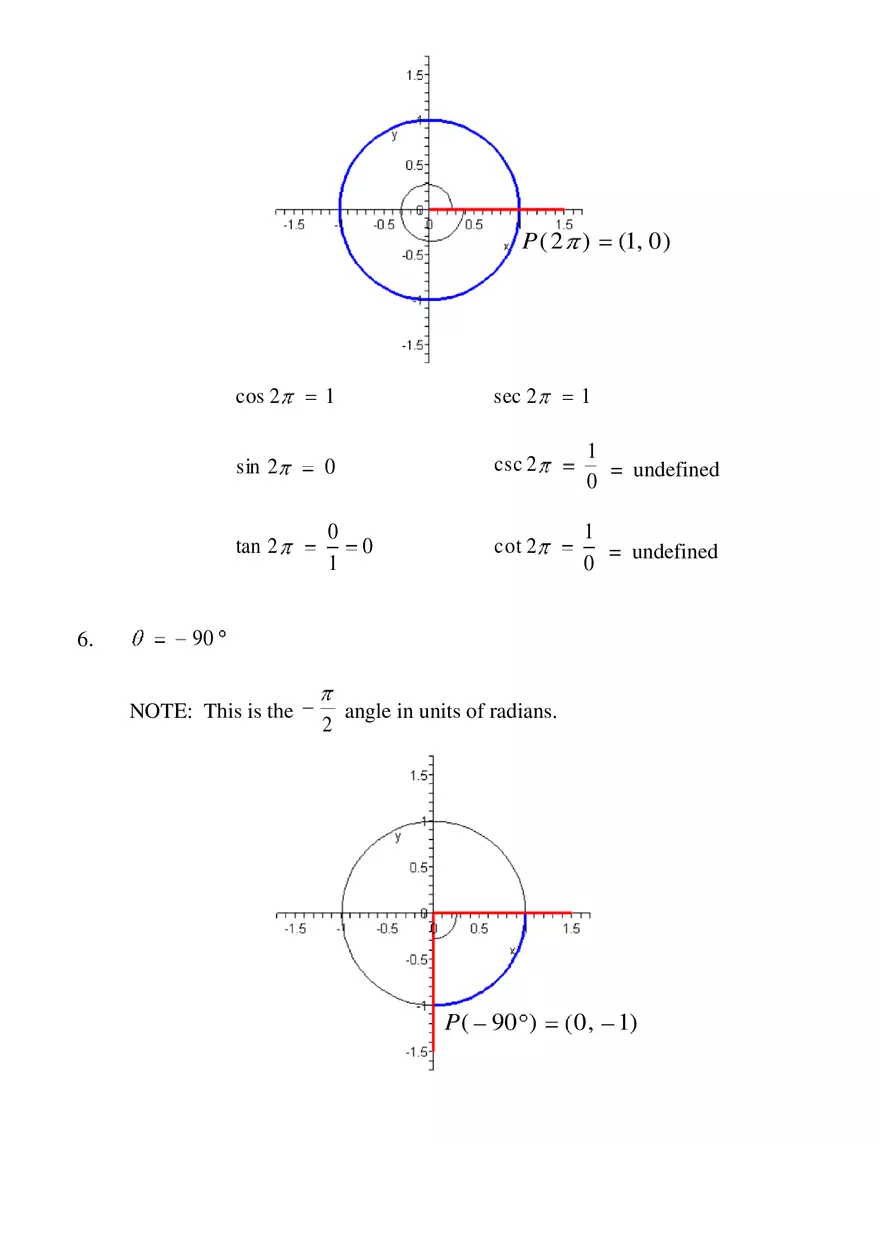 Definition Of The Six Trigonometric Functions Notes - Page 15