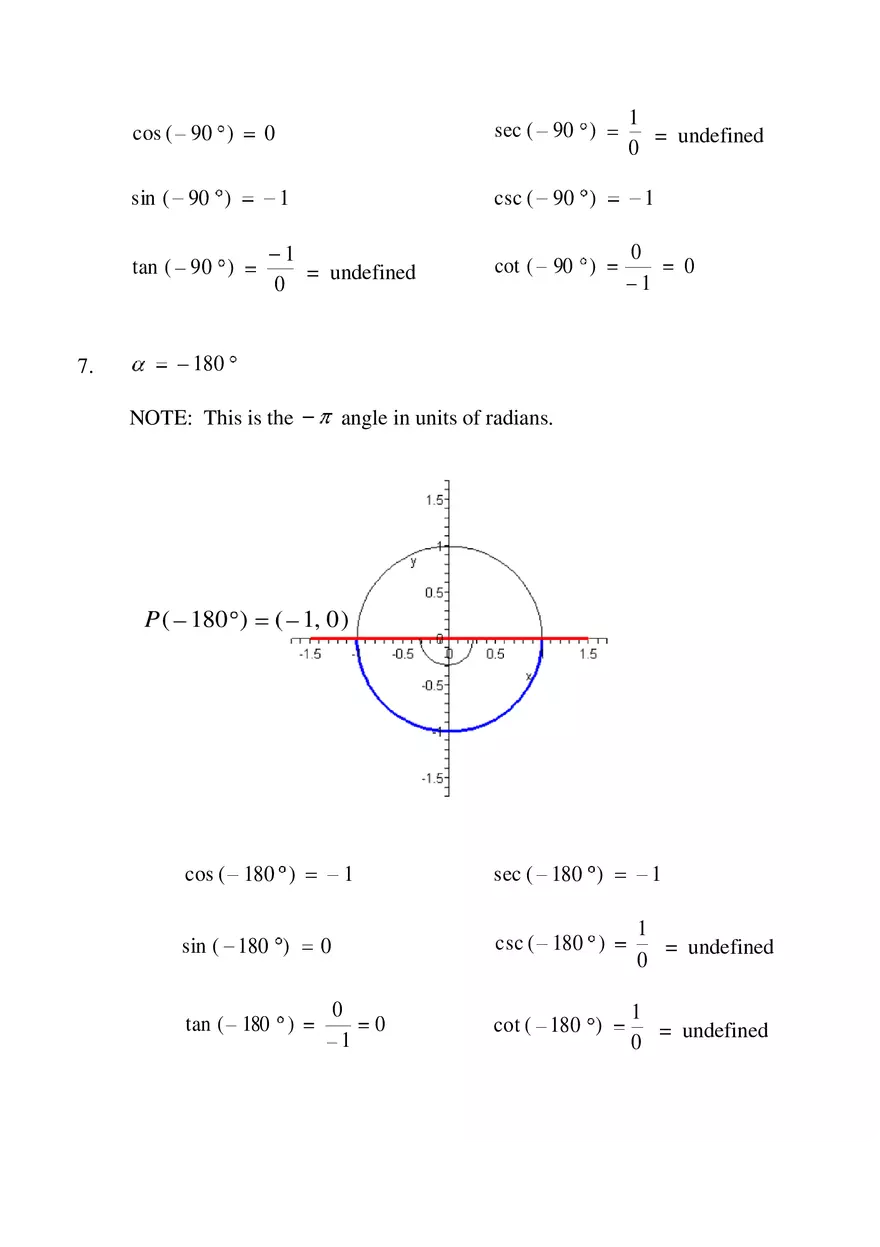 Definition Of The Six Trigonometric Functions Notes - Page 16