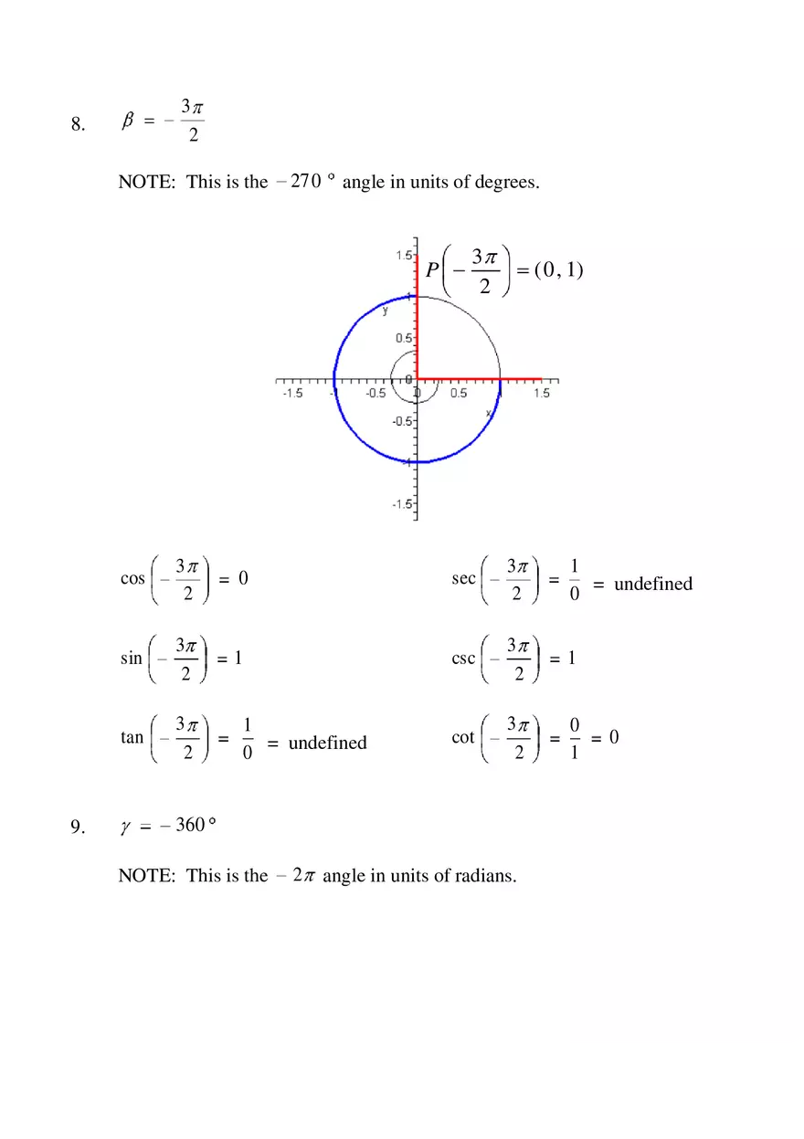Definition Of The Six Trigonometric Functions Notes - Page 17