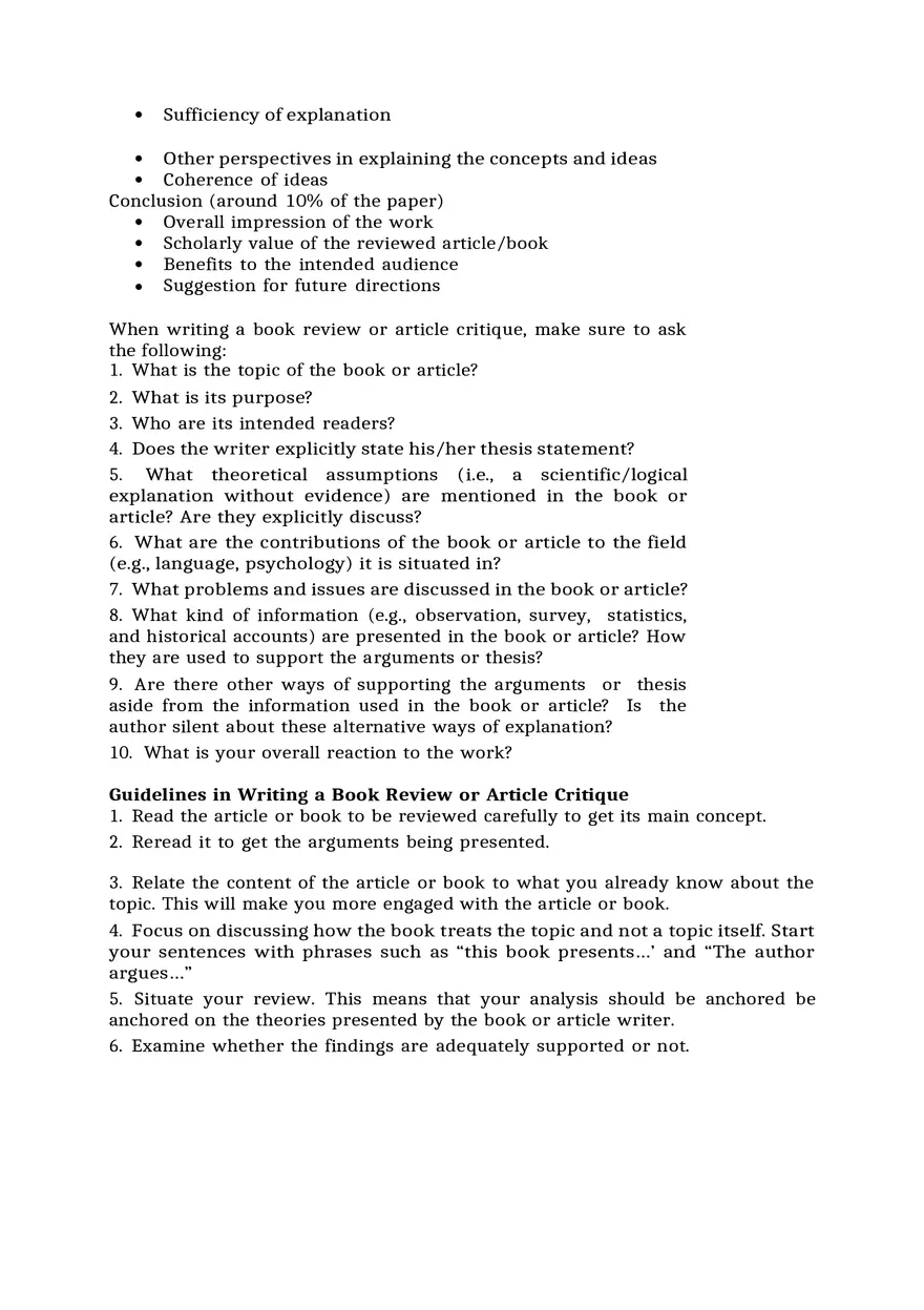 Writing a Book Review or Article Critique - Page 2
