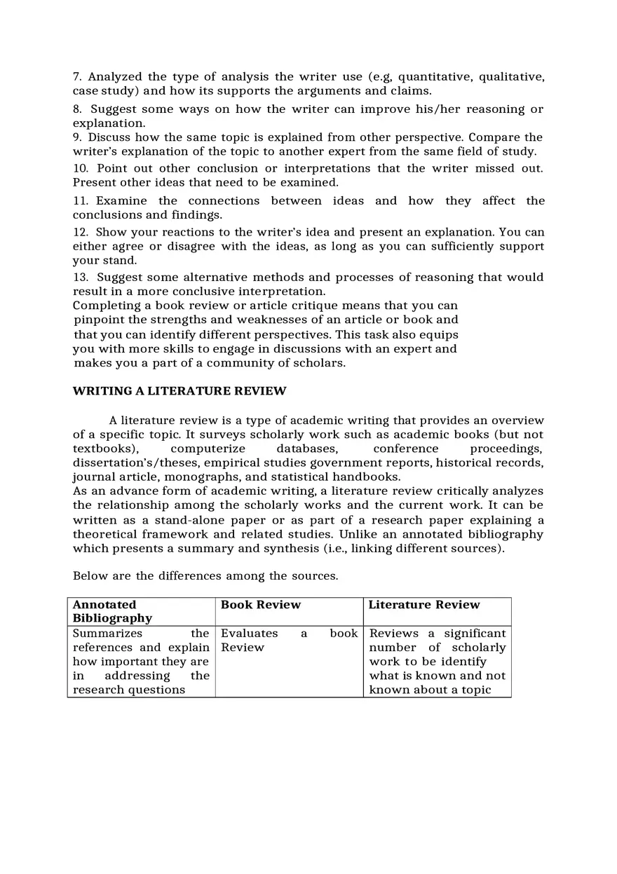 Writing a Book Review or Article Critique - Page 3