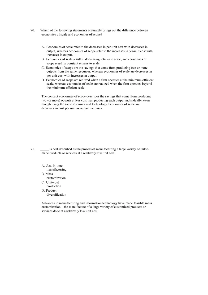 Differentiation, Cost Leadership, and Integration Answer Key Part 4 - Page 6