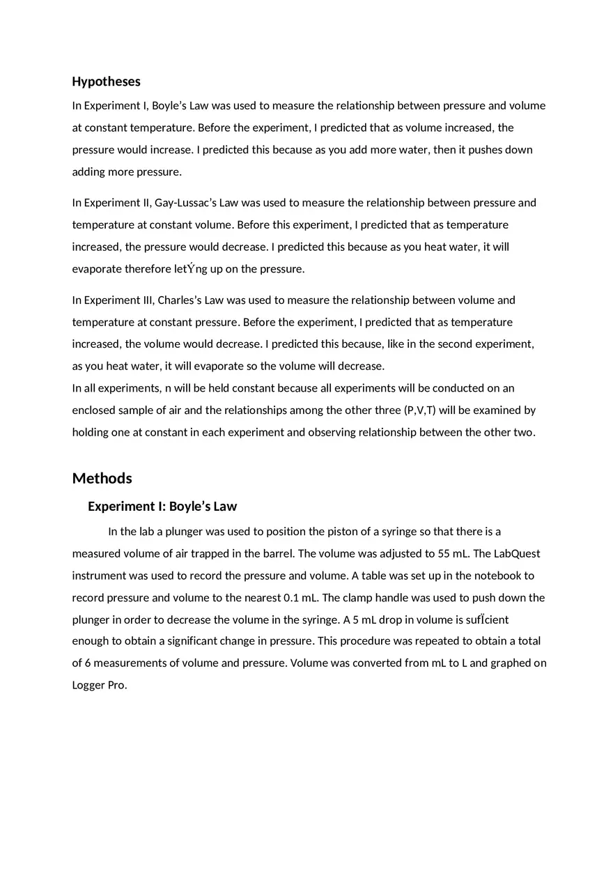 Experiment 9 - Exploring Properties of Gases Report - Page 2