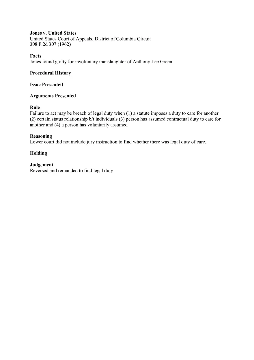 Jones v United States Case - Page 1