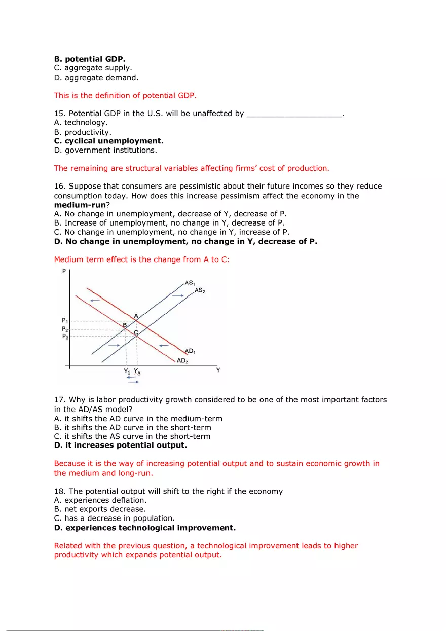 Labor Market, AD-AS Model Solutions - Page 7