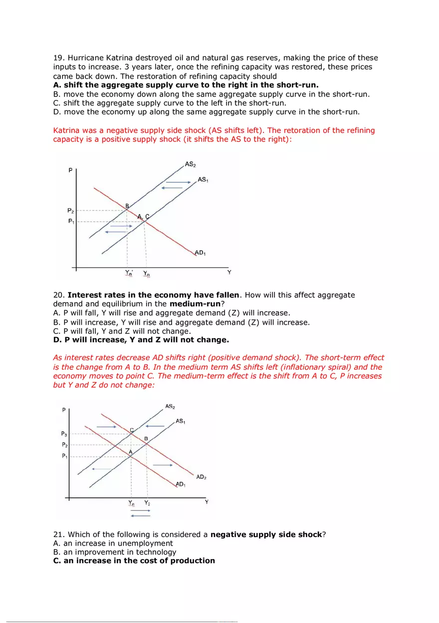 Labor Market, AD-AS Model Solutions - Page 8