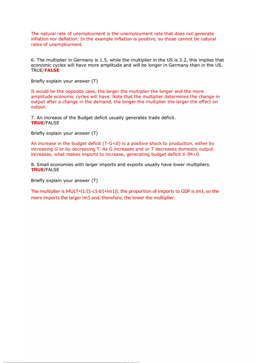 Labor Market, AD-AS Model Solutions - Page 4