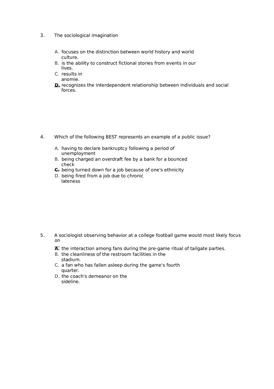 Chapter 01 The Sociological Imagination Answer Key Part 2 - Page 7