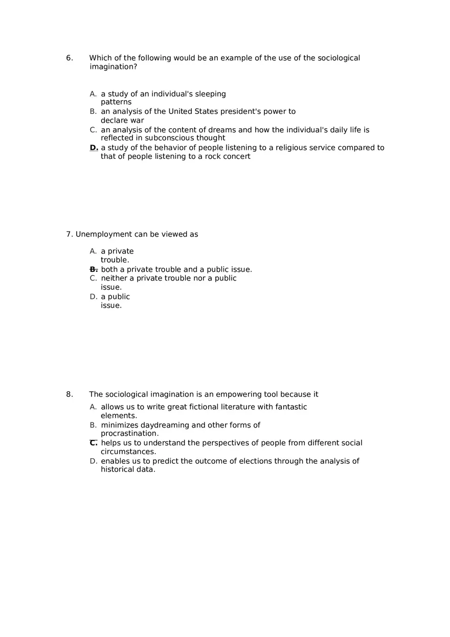 Chapter 01 The Sociological Imagination Answer Key Part 2 - Page 8