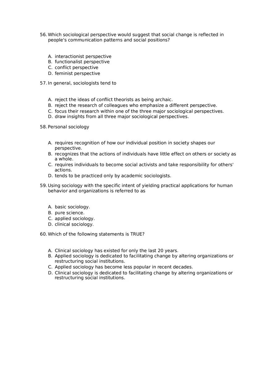 Chapter 01 The Sociological Imagination Answer Key Part 2 - Page 2