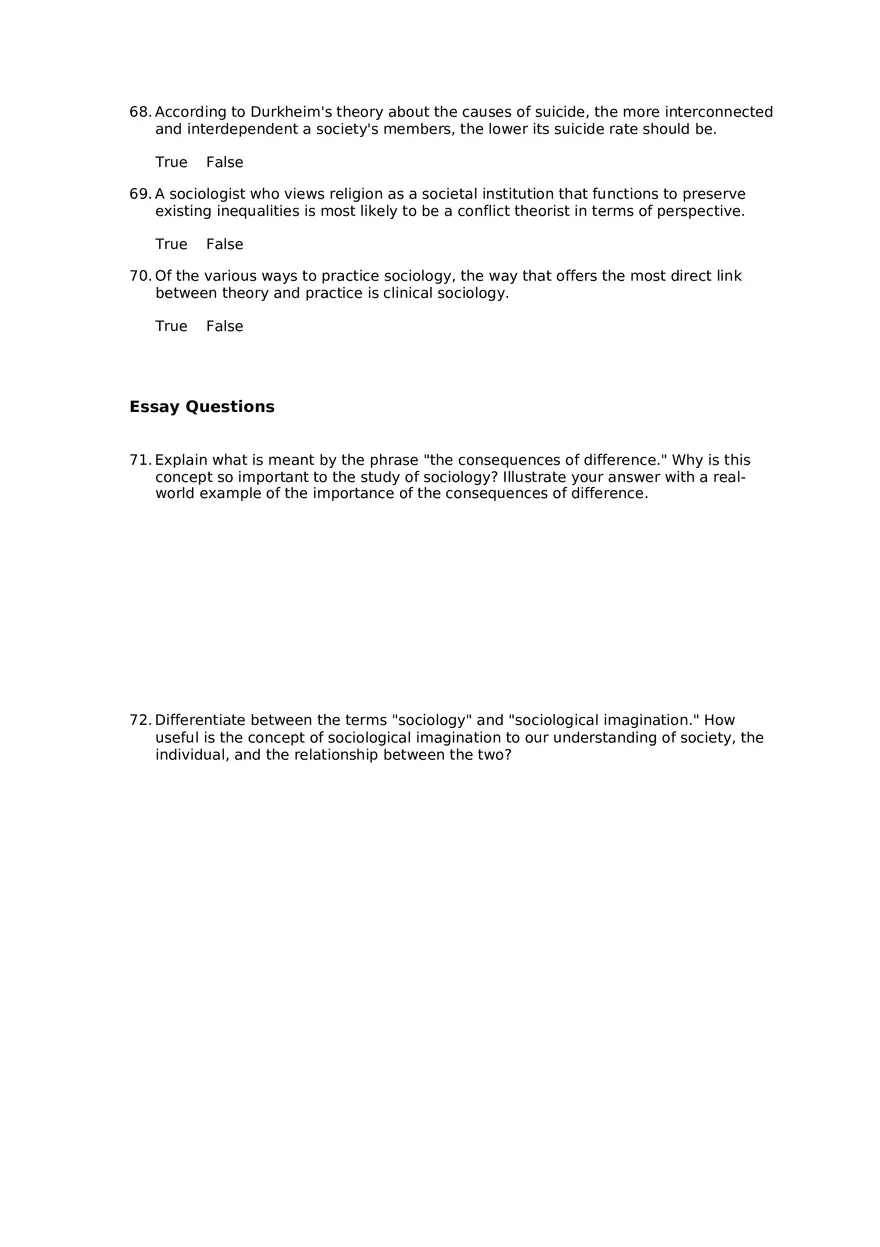 Chapter 01 The Sociological Imagination Answer Key Part 2 - Page 4