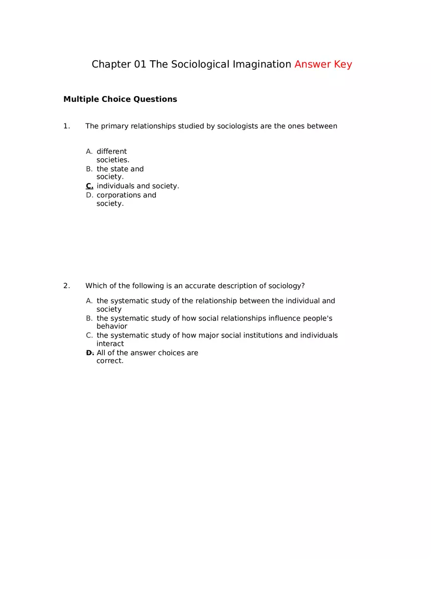 Chapter 01 The Sociological Imagination Answer Key Part 2 - Page 6