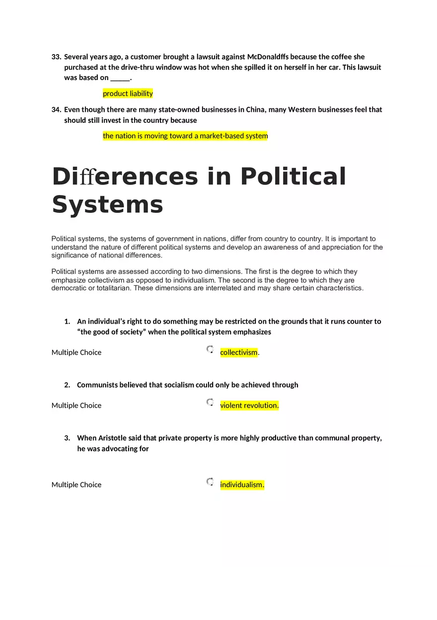 Differences in Political Systems Answers - Page 5