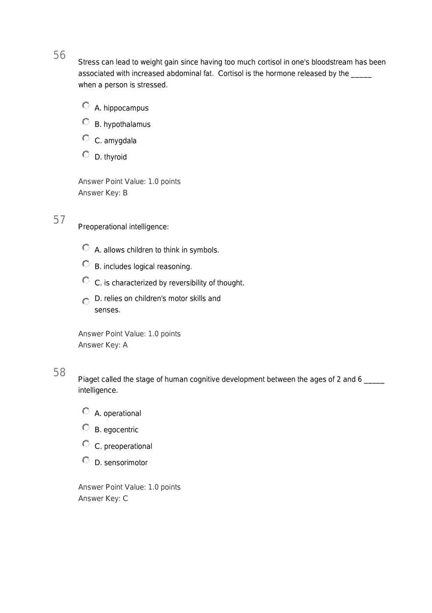 Early Childhood - Body and Mind Answers Part 3 - Page 1