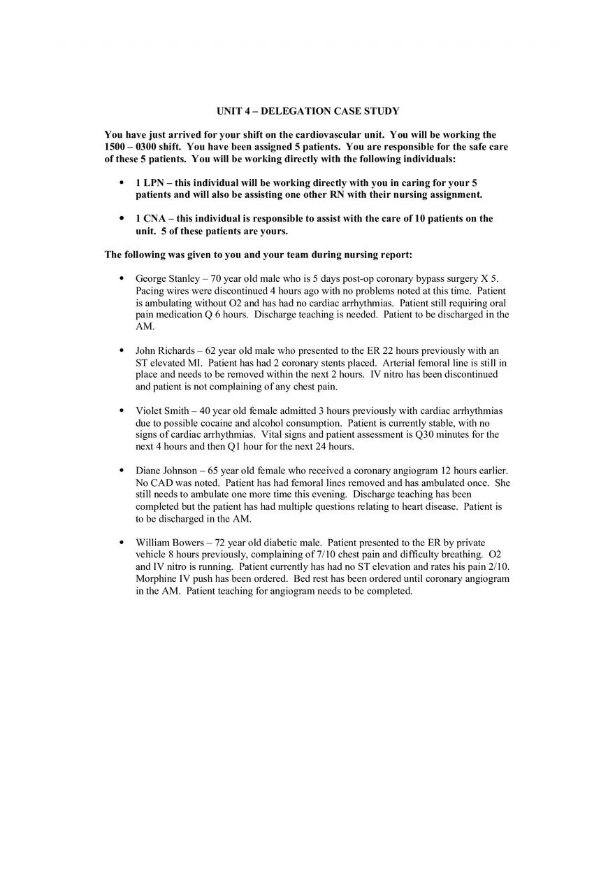 Delegation Case Study Worksheet - Page 1