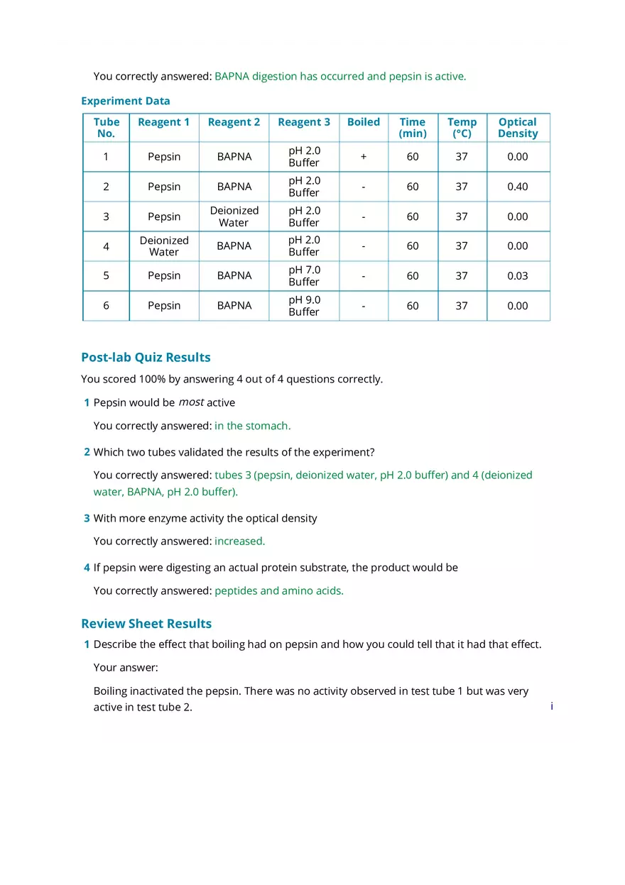 Assessing Pepsin Digestion of Protein - Page 2