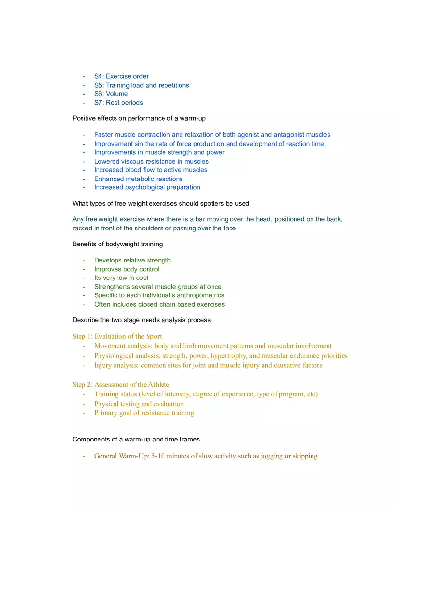 Principles of Strength Training and Conditioning Exam #3 - Page 2