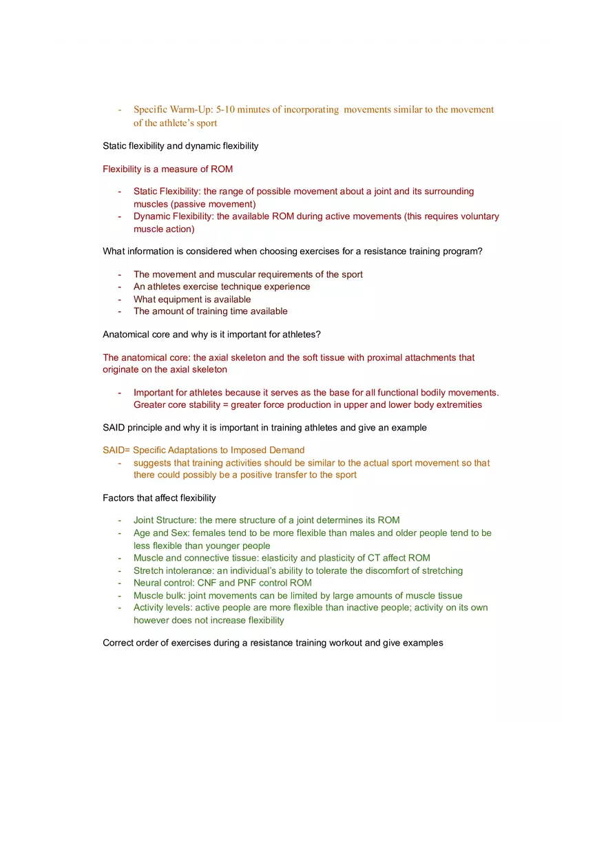 Principles of Strength Training and Conditioning Exam #3 - Page 3