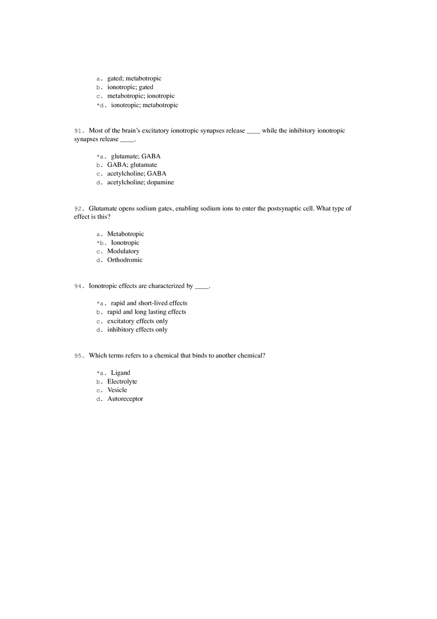 Neural Communication and Synaptic Transmission Quiz Part 2 - Page 7