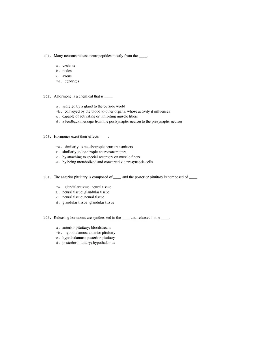 Neural Communication and Synaptic Transmission Quiz Part 2 - Page 9