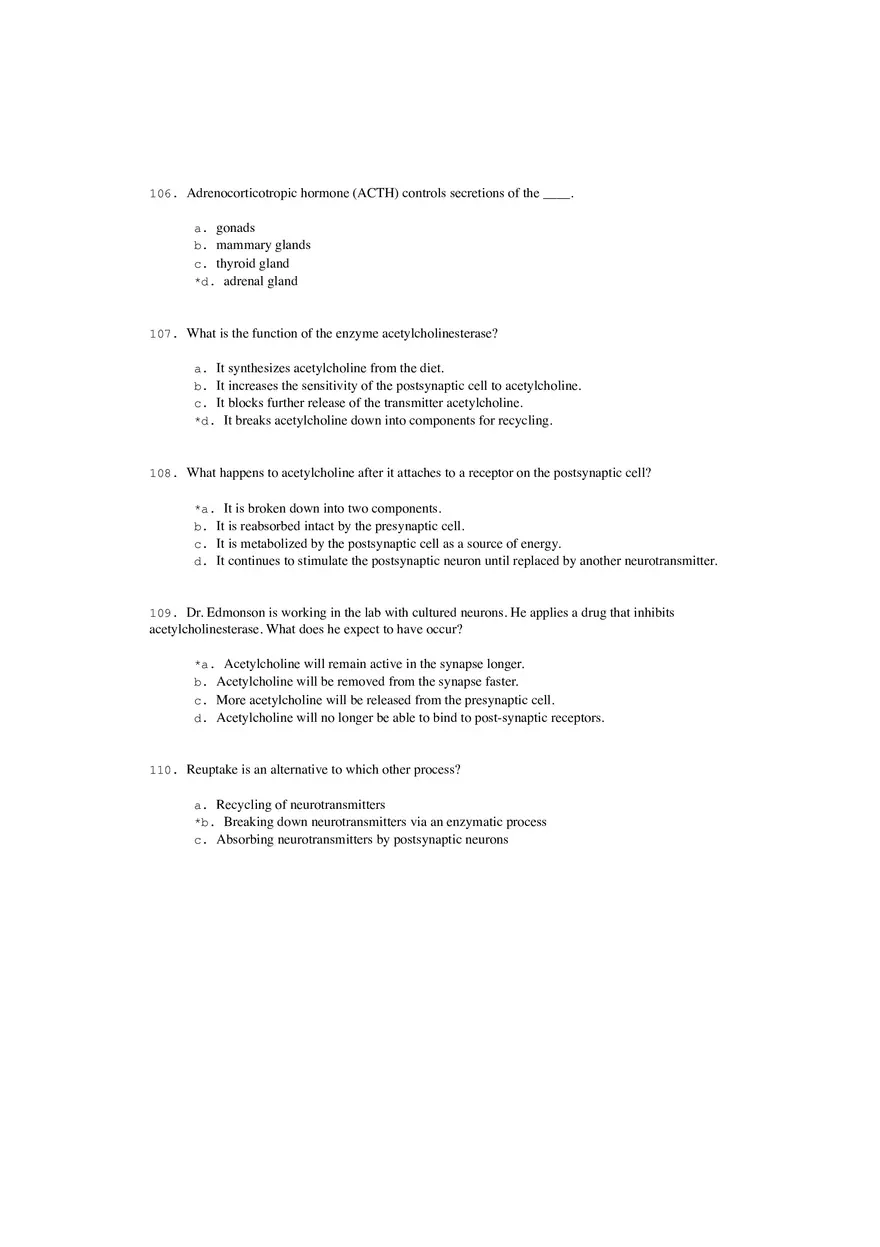 Neural Communication and Synaptic Transmission Quiz Part 2 - Page 10