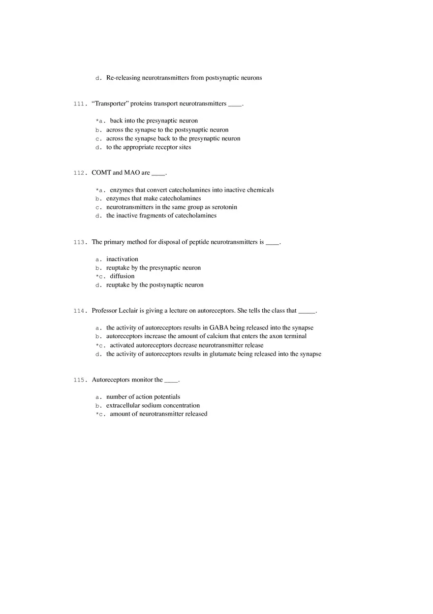 Neural Communication and Synaptic Transmission Quiz Part 2 - Page 11
