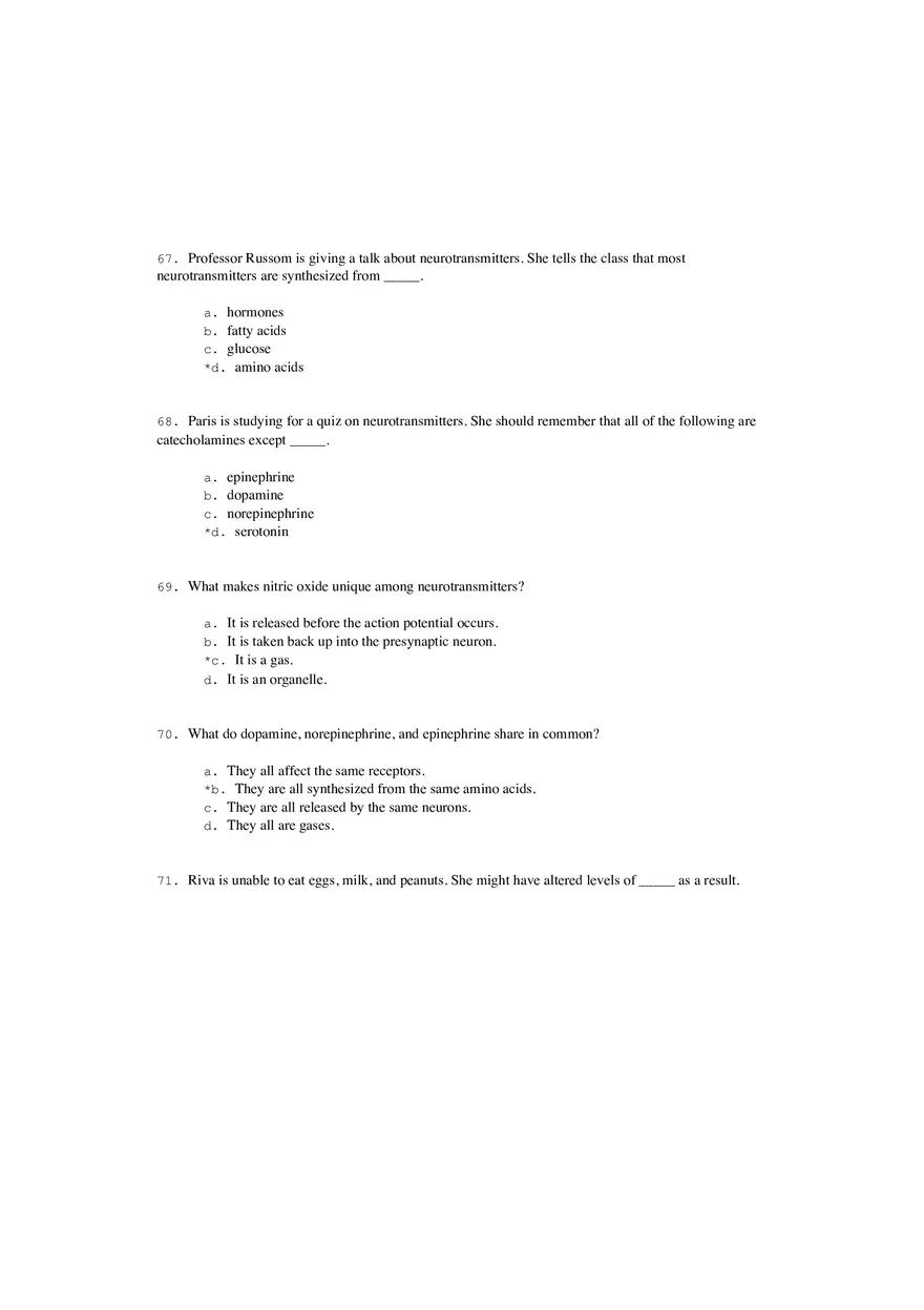 Neural Communication and Synaptic Transmission Quiz Part 2 - Page 1