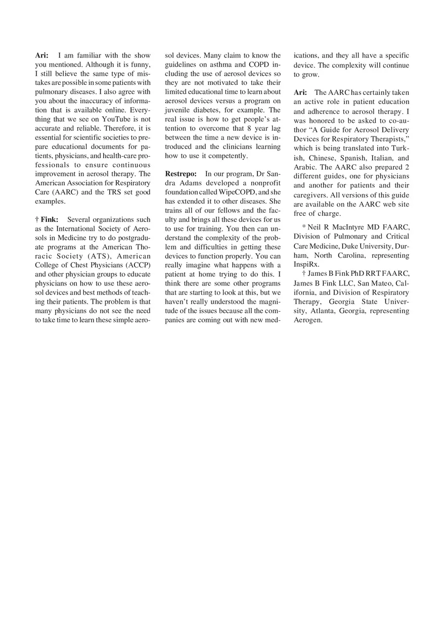 Patient Education and Adherence to Aerosol Therapy - Page 7