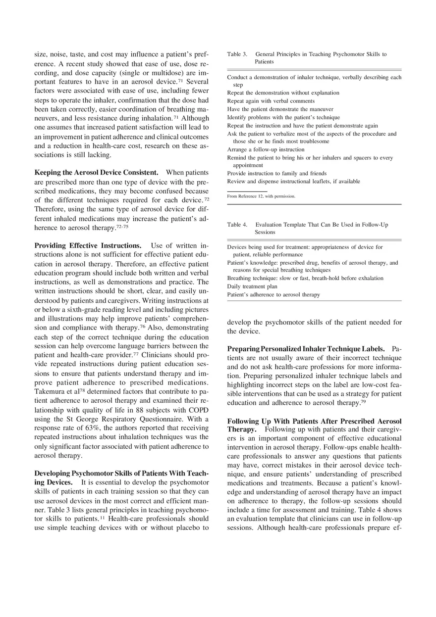 Patient Education and Adherence to Aerosol Therapy - Page 11