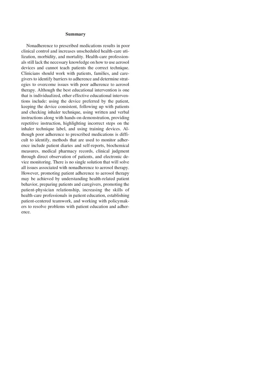 Patient Education and Adherence to Aerosol Therapy - Page 4