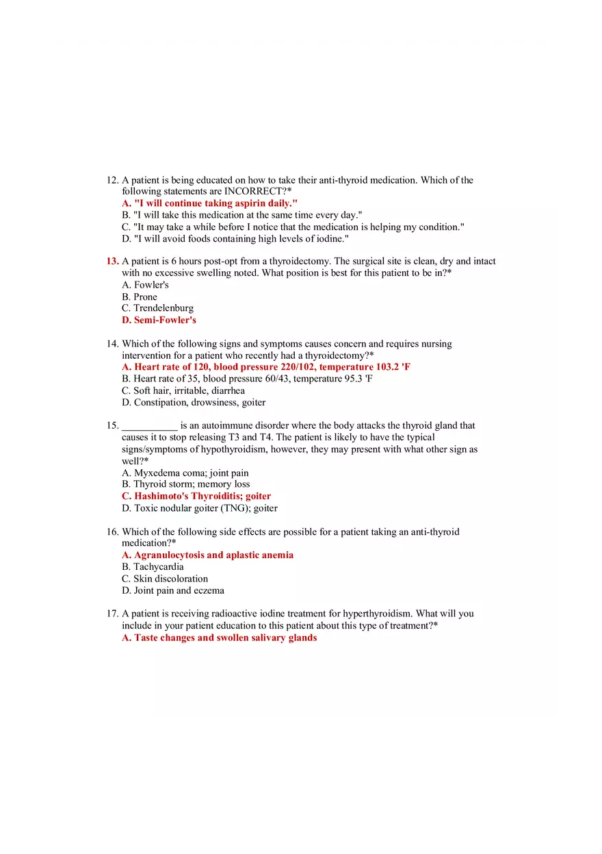Community Health Nursing Test 3 Answer Key 2 - Page 1