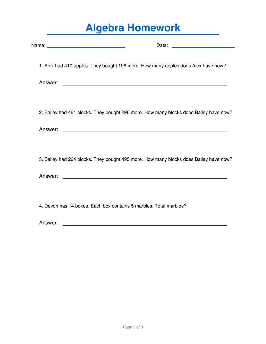 Algebra Homework #1 - Page 2