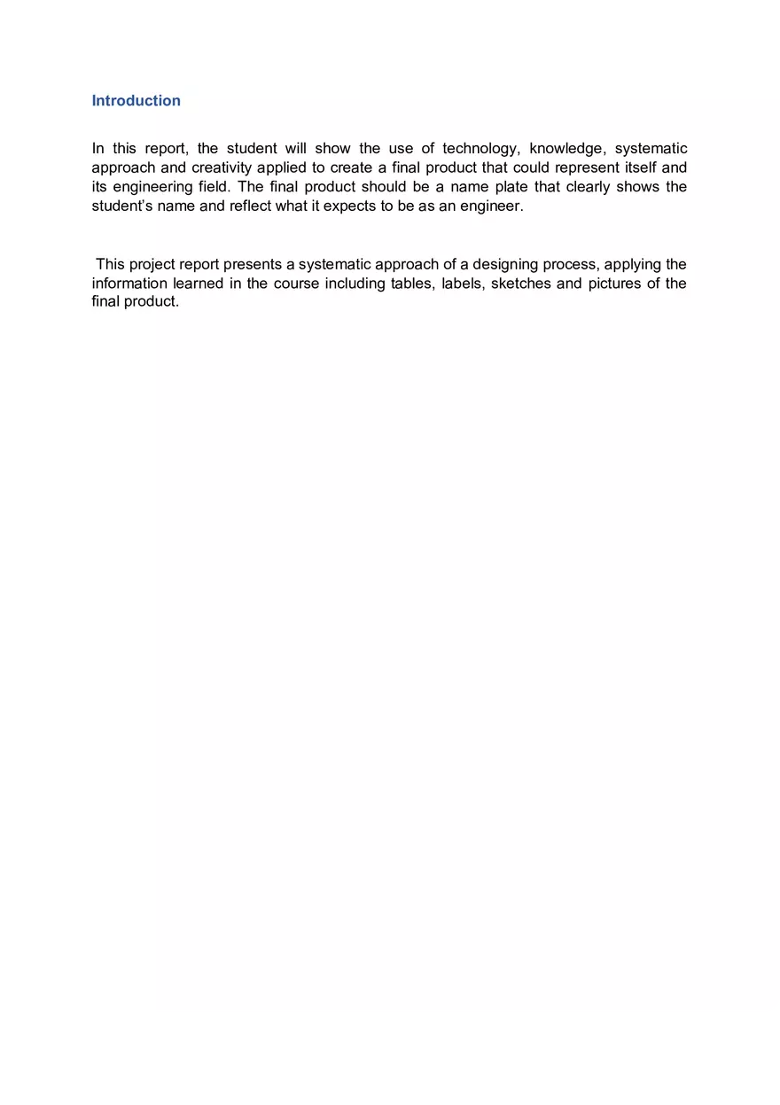 Complete Process of Creation Report - Page 1