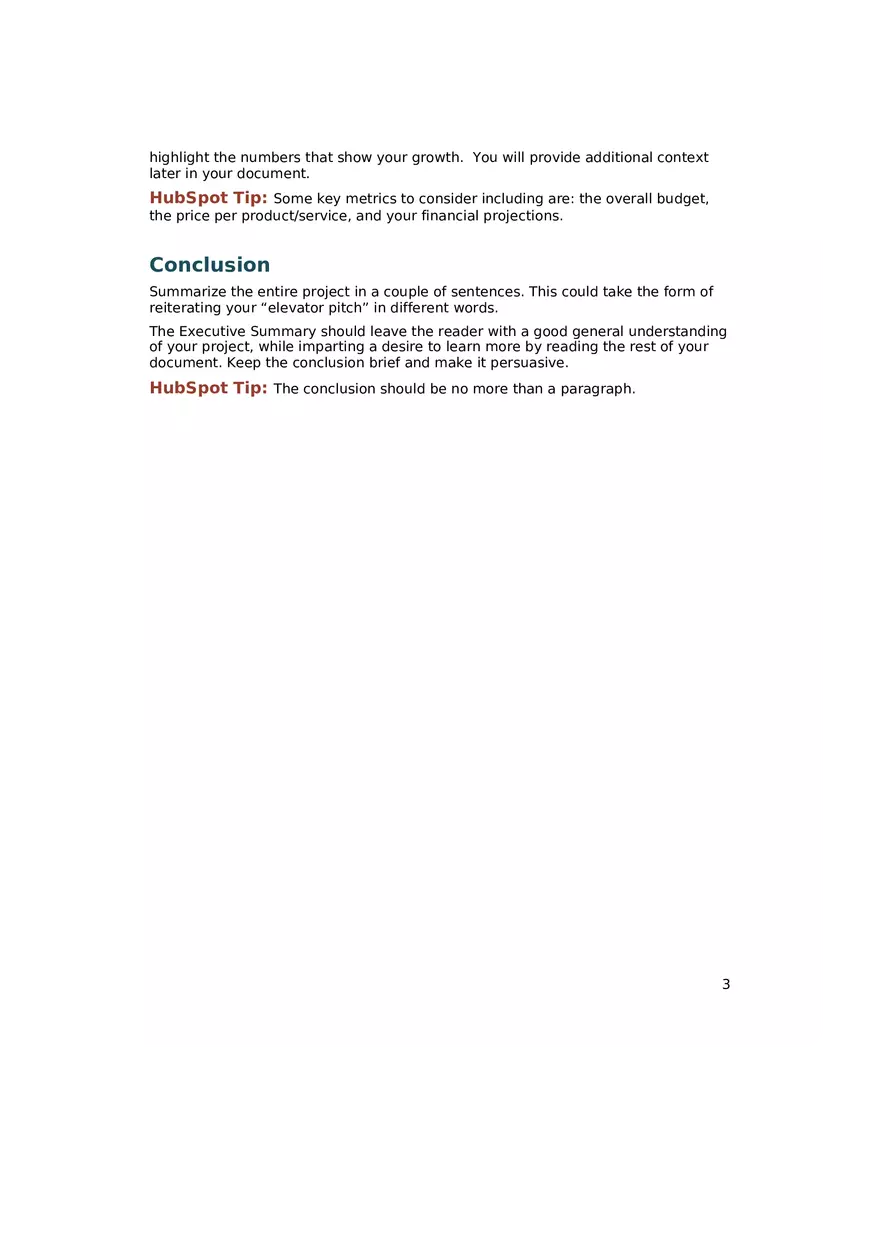 Executive Summary - Technical Writing Format - Page 3