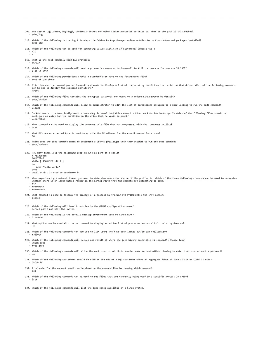 352 Answers About Linux+ - Page 9