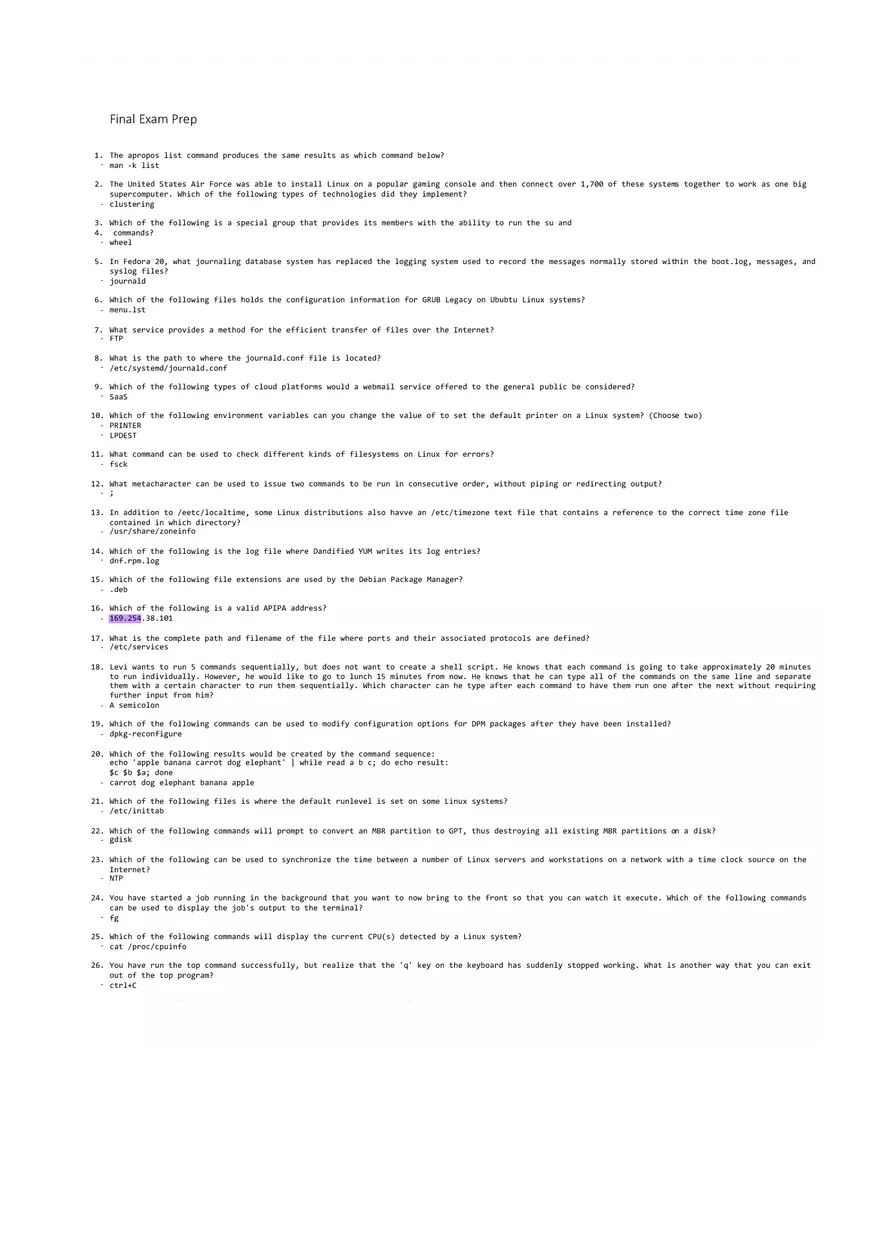 352 Answers About Linux+ - Page 1
