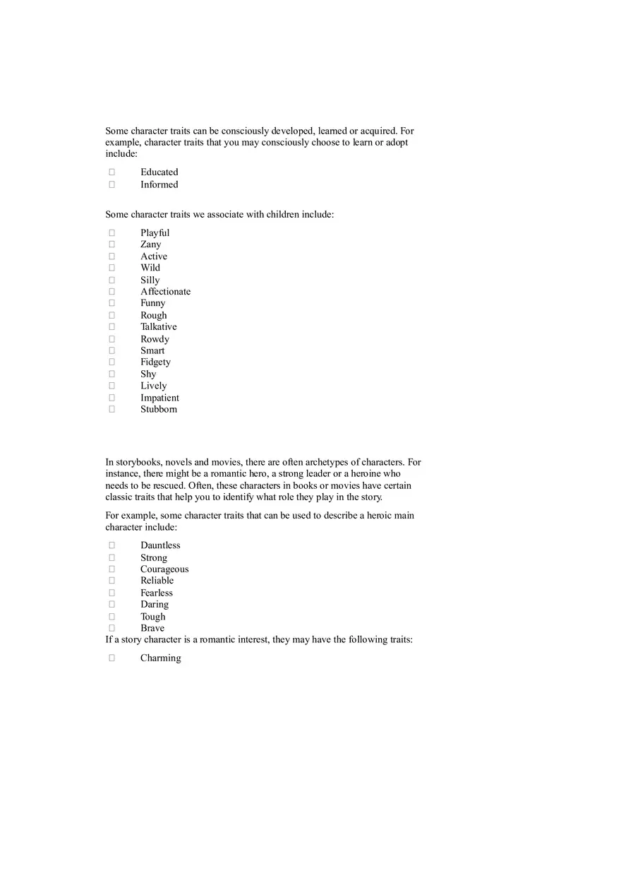 Character Trait Examples - Page 3