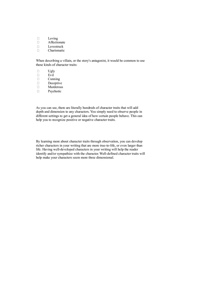 Character Trait Examples - Page 4