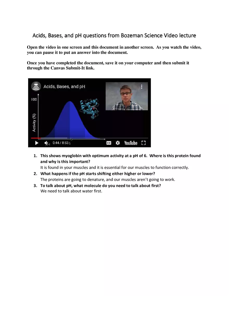 Lab 4, Part 3 - Acids, Bases, and PH - Page 1