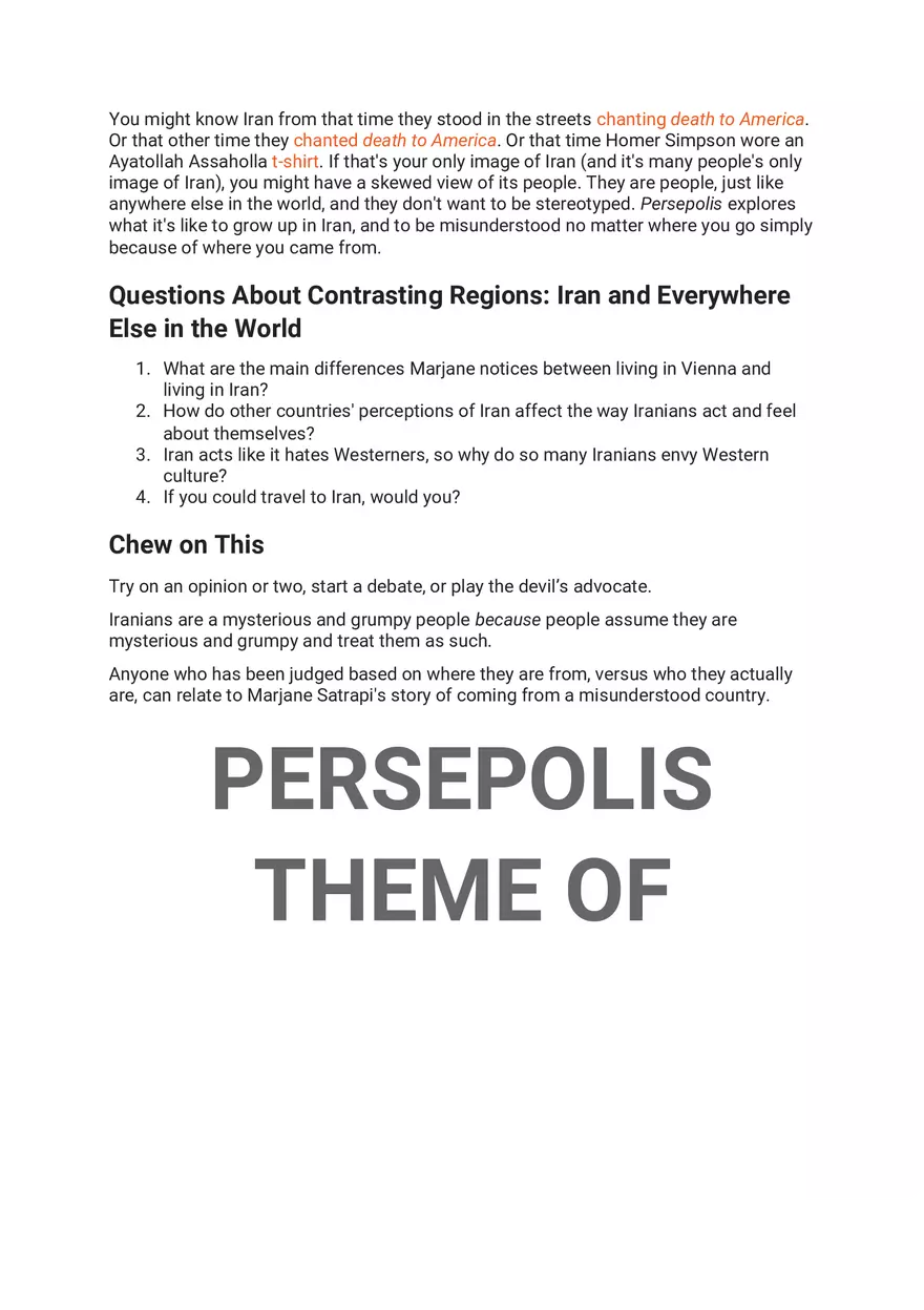 Persepolis Summary Part 4 - Page 7