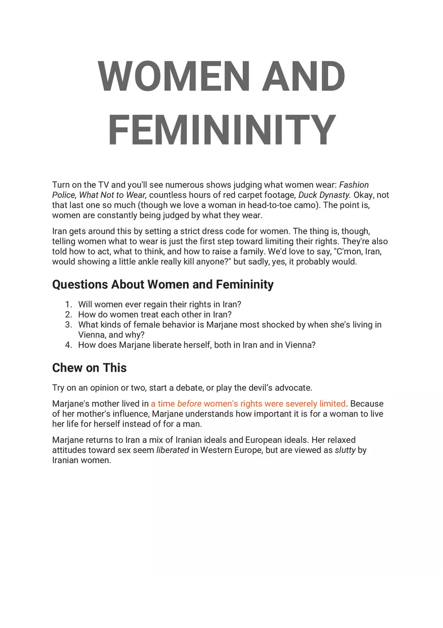 Persepolis Summary Part 4 - Page 8