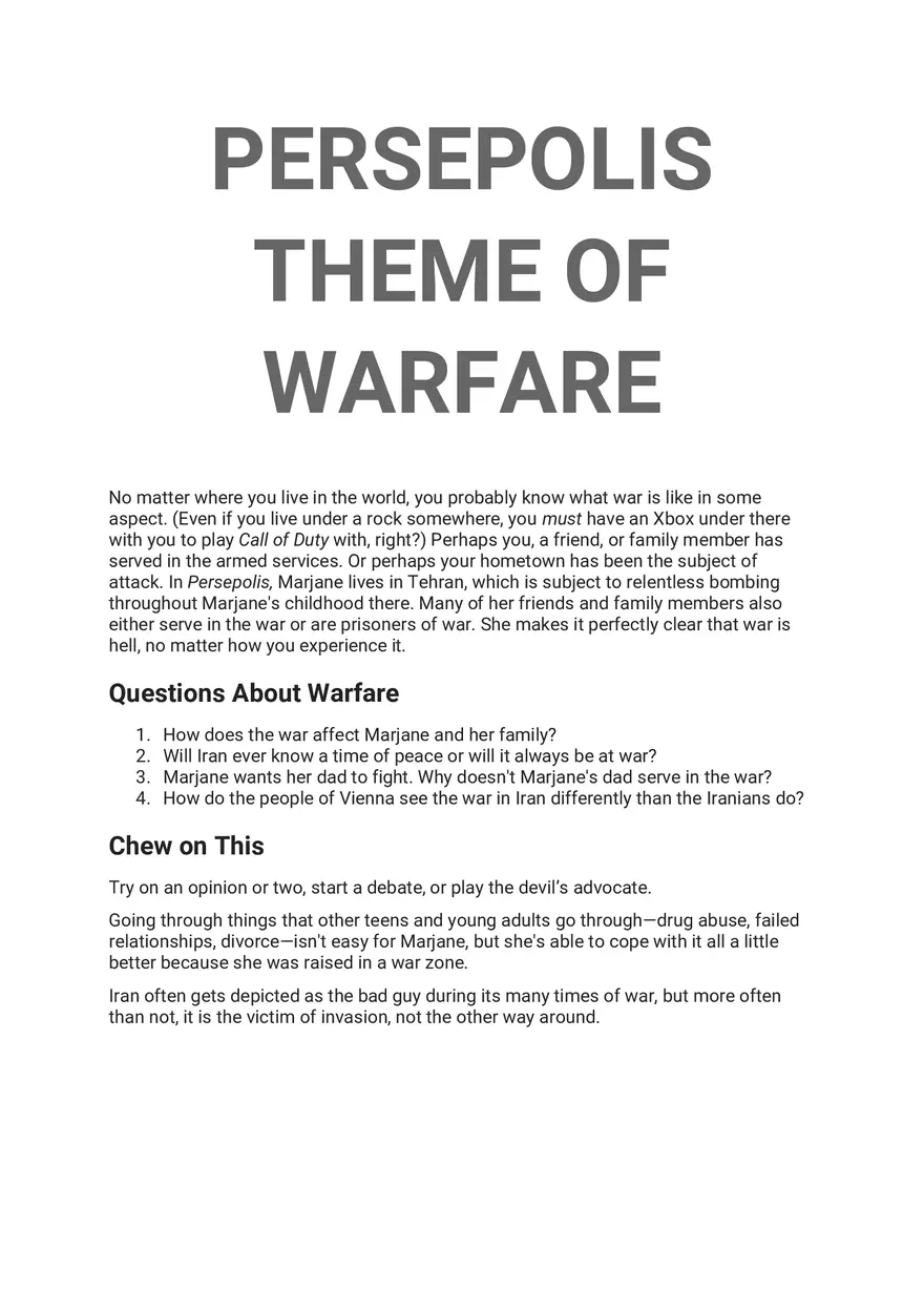 Persepolis Summary Part 4 - Page 10