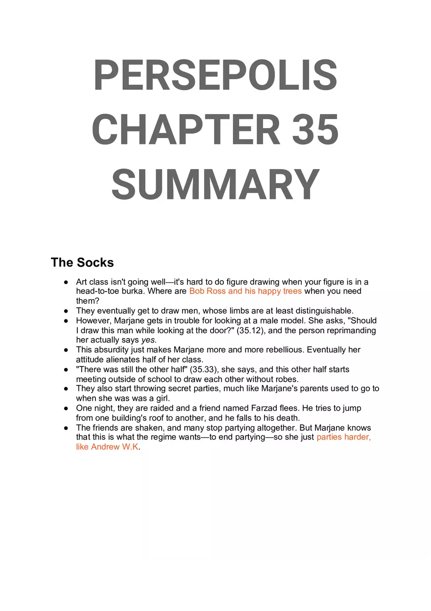 Persepolis Summary Part 4 - Page 2