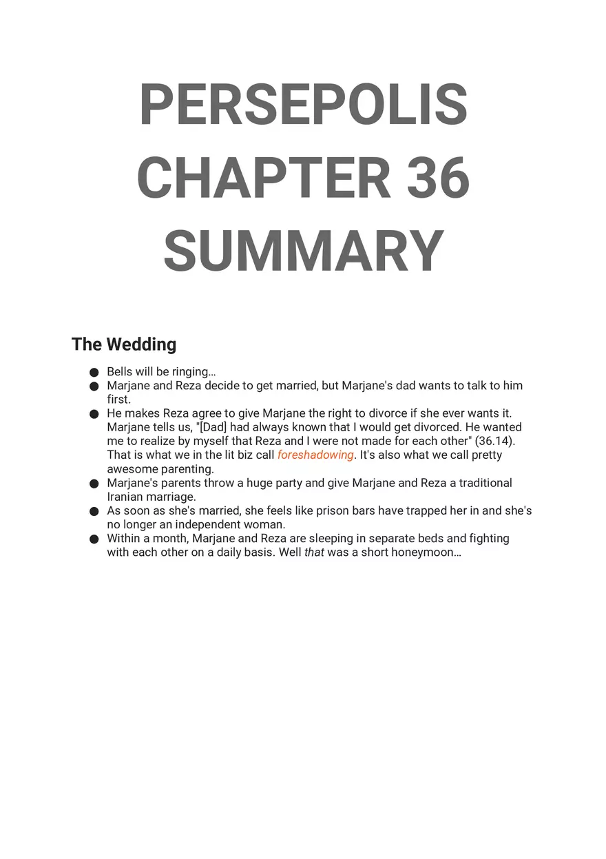 Persepolis Summary Part 4 - Page 3