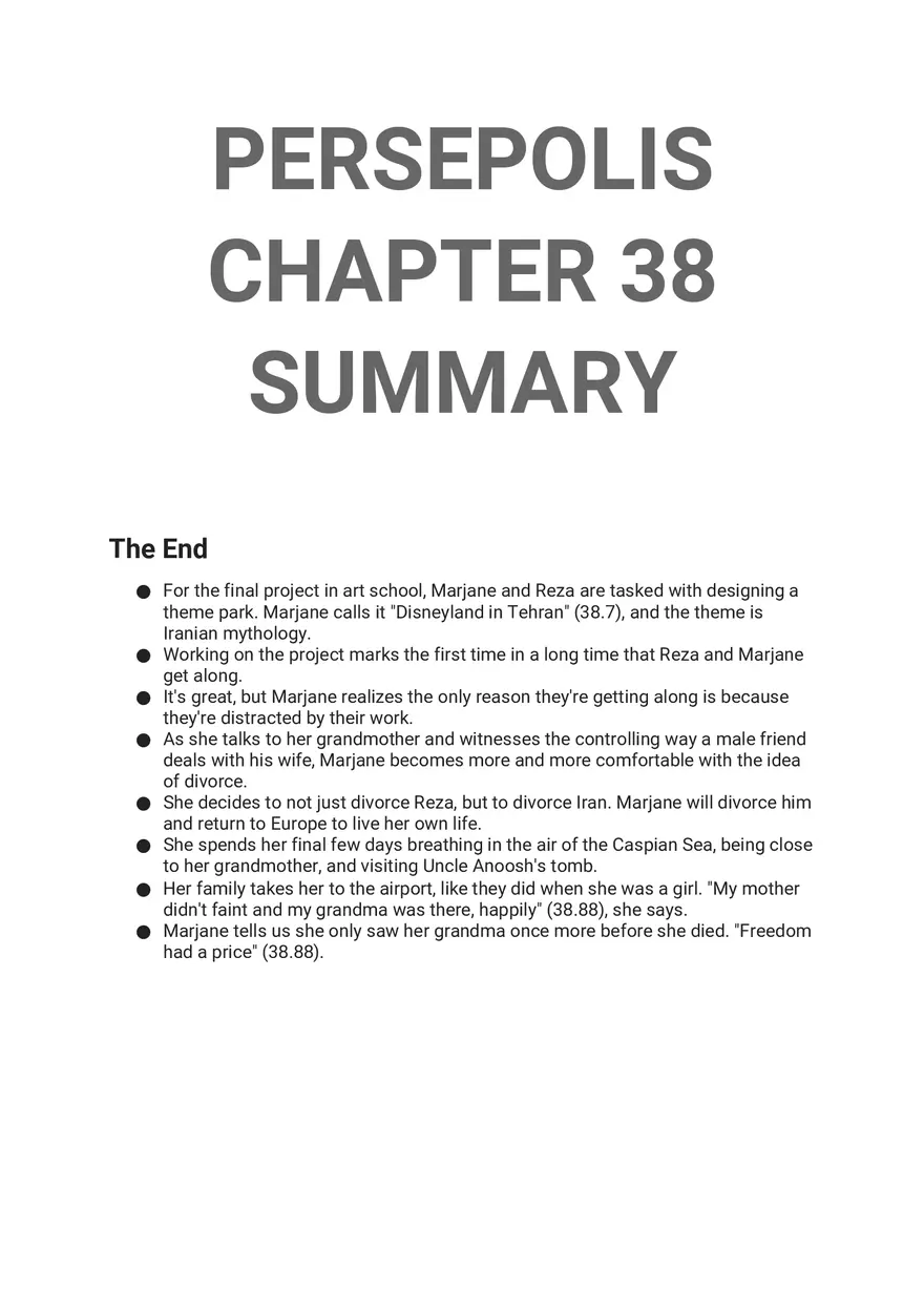 Persepolis Summary Part 4 - Page 5