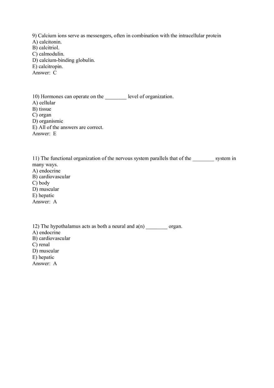 The Endocrine System Answer Key Part 1 - Page 3