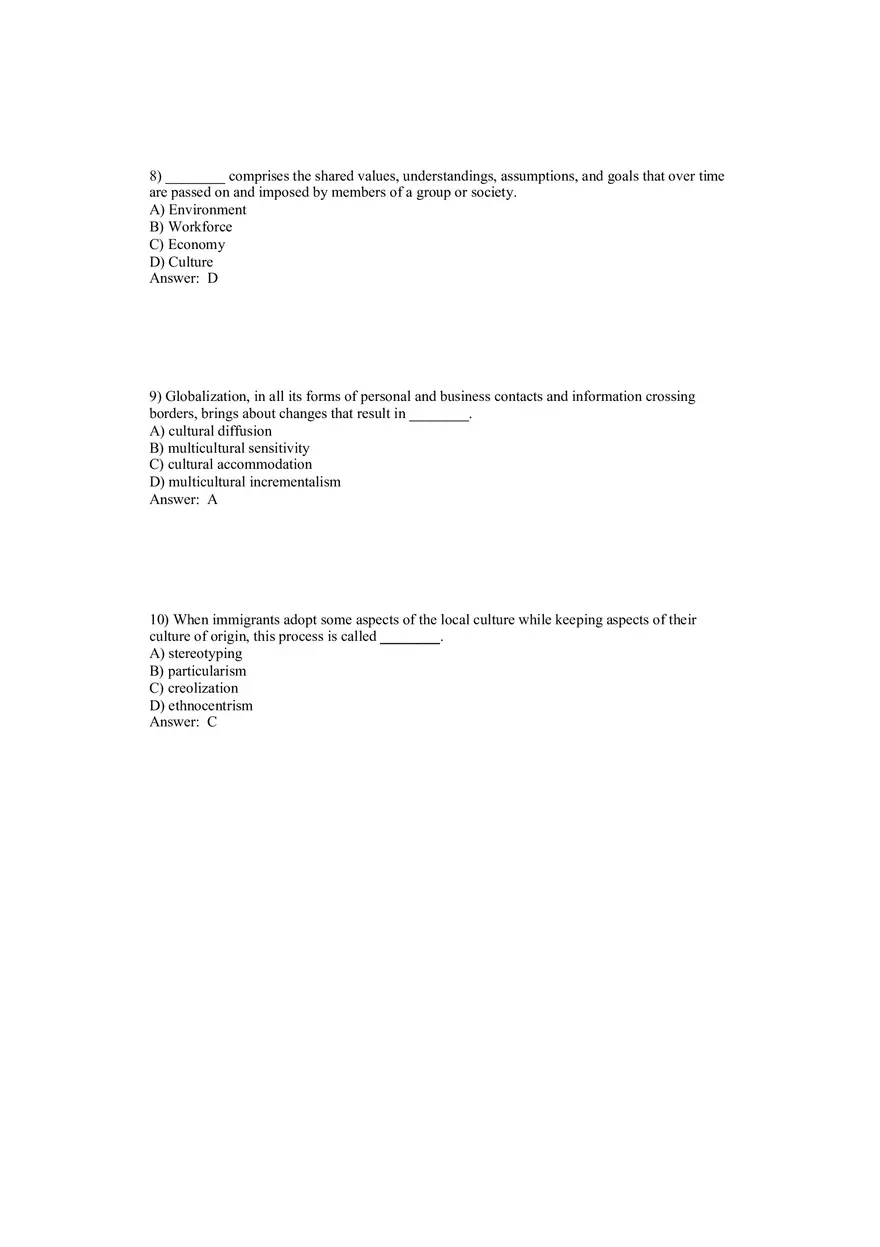 Understanding the Role of Culture Answer Key Part 1 - Page 3