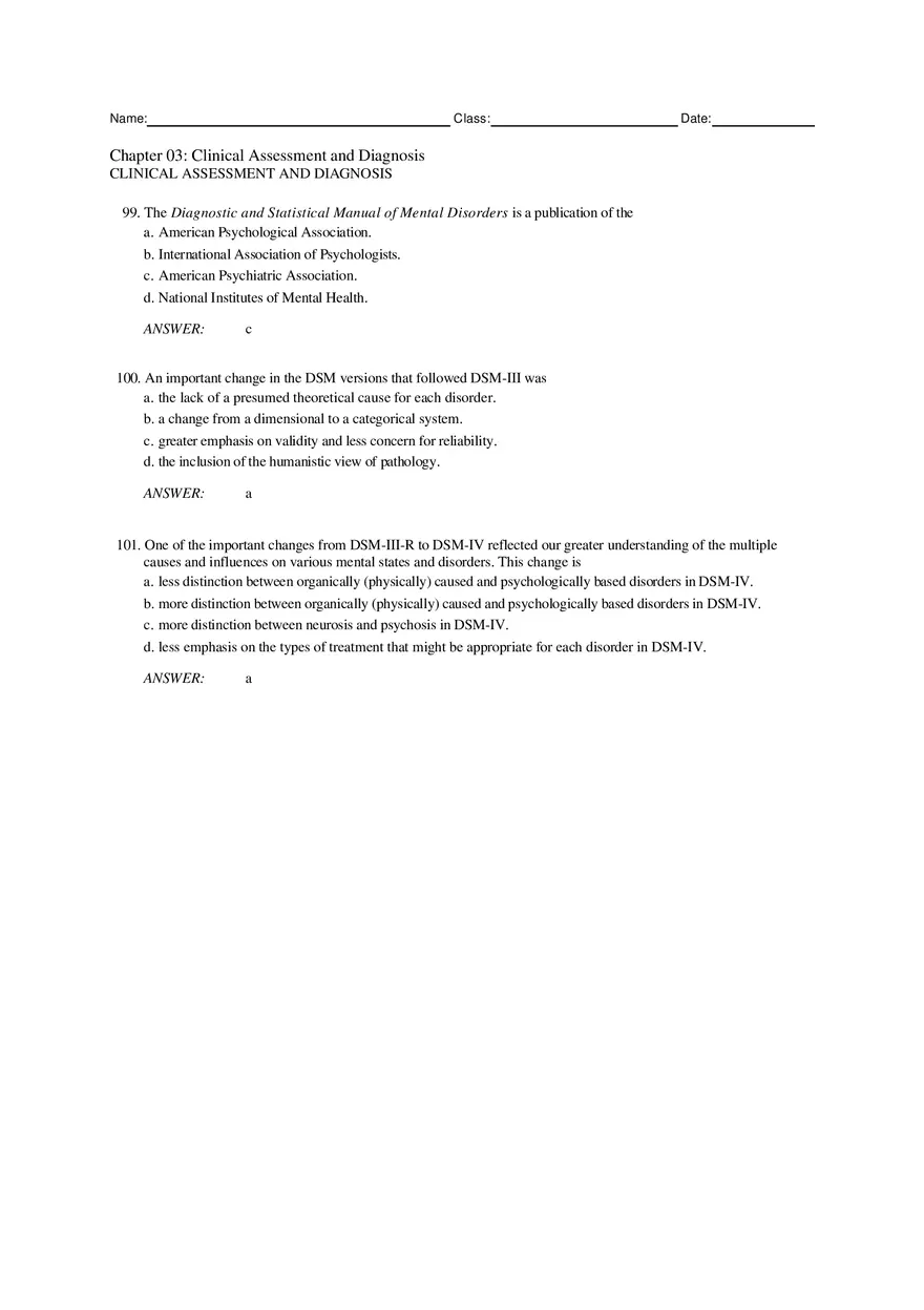 Chapter 3 Clinical Assessment and Diagnosis Part 3 - Page 9
