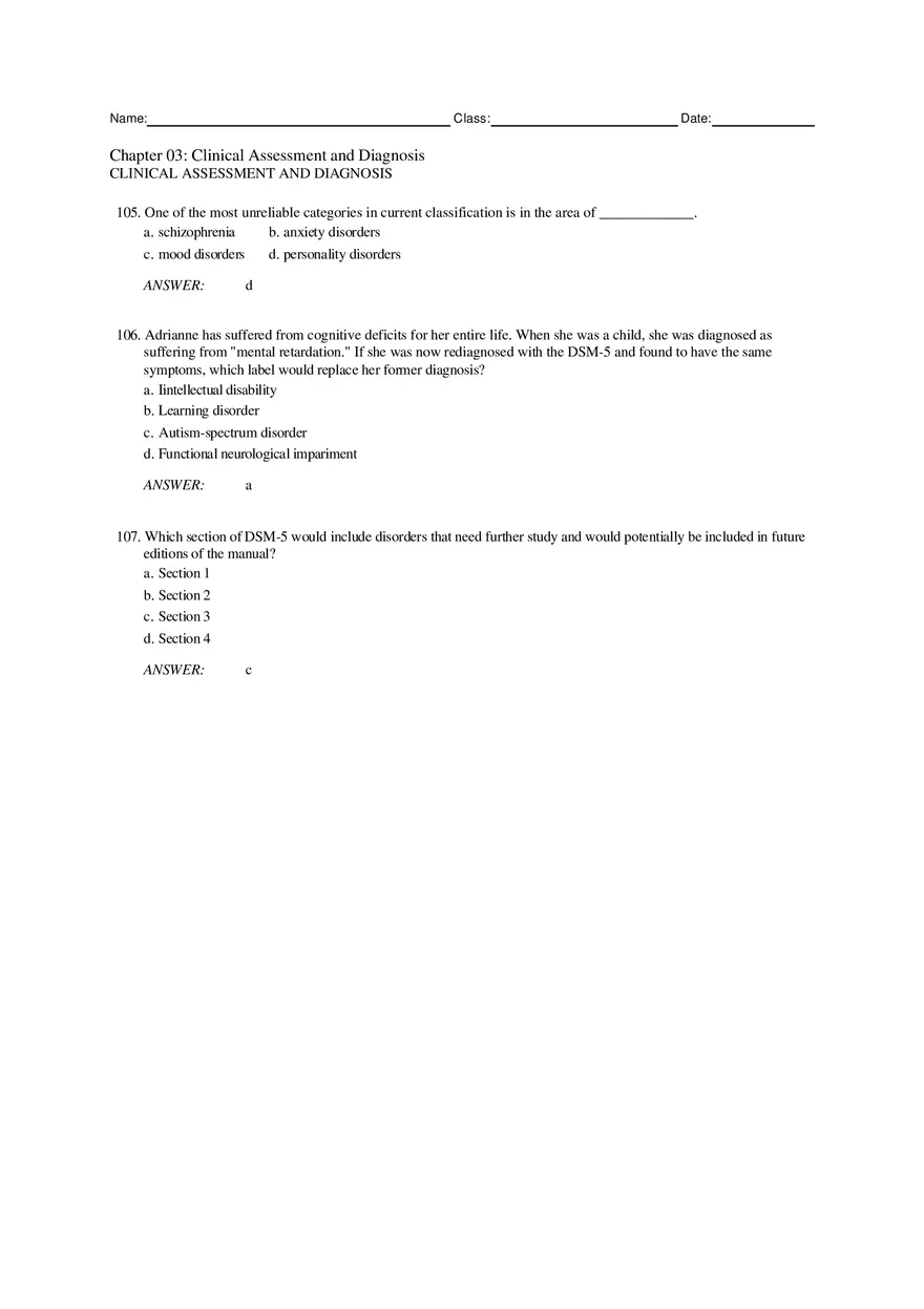 Chapter 3 Clinical Assessment and Diagnosis Part 3 - Page 11