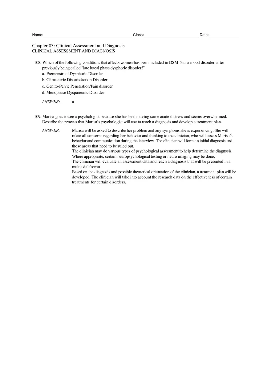 Chapter 3 Clinical Assessment and Diagnosis Part 3 - Page 12